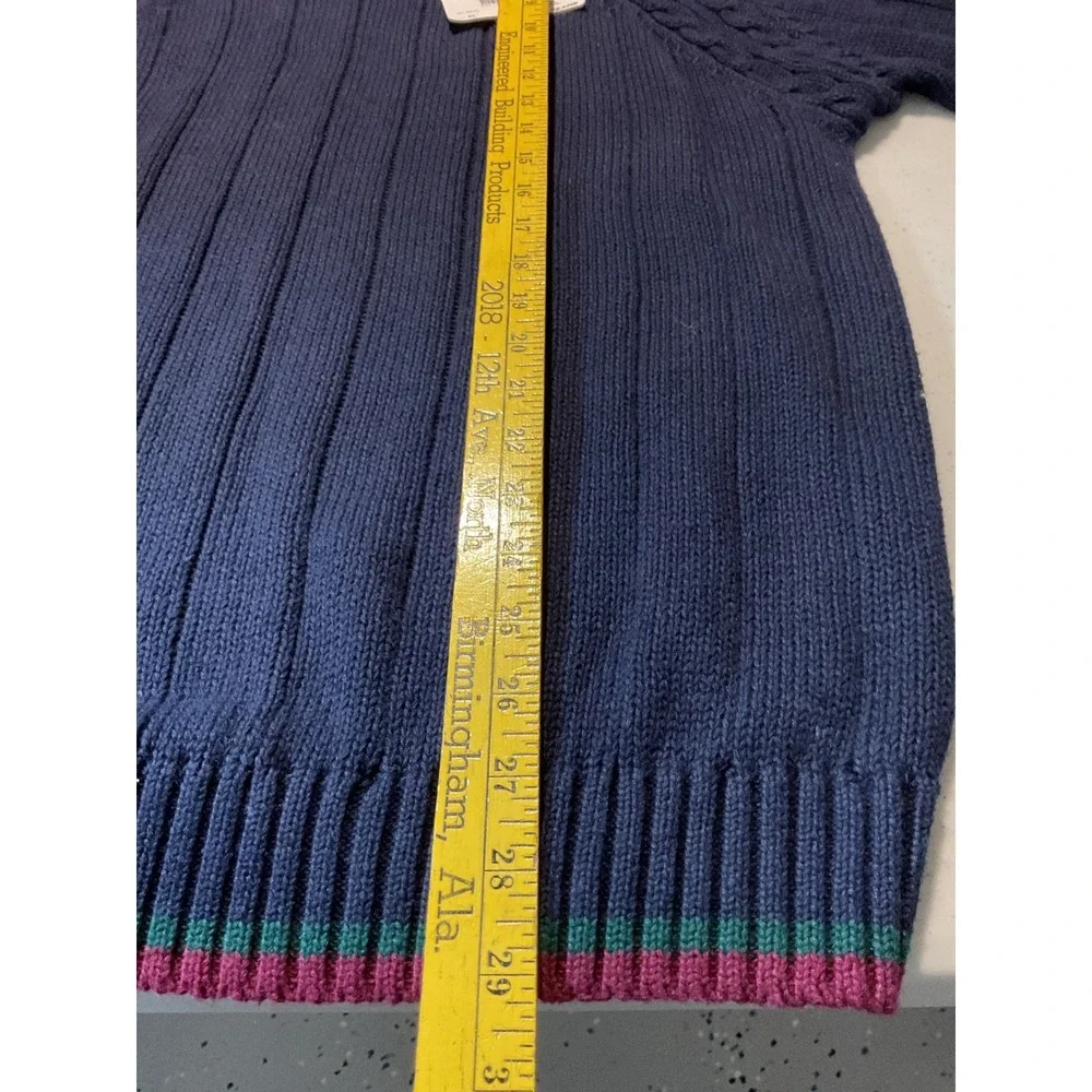 Vintage Sears Roebuck & Co Since 1886 Navy Cable Ribbed Sweater Mens XL NWT‎